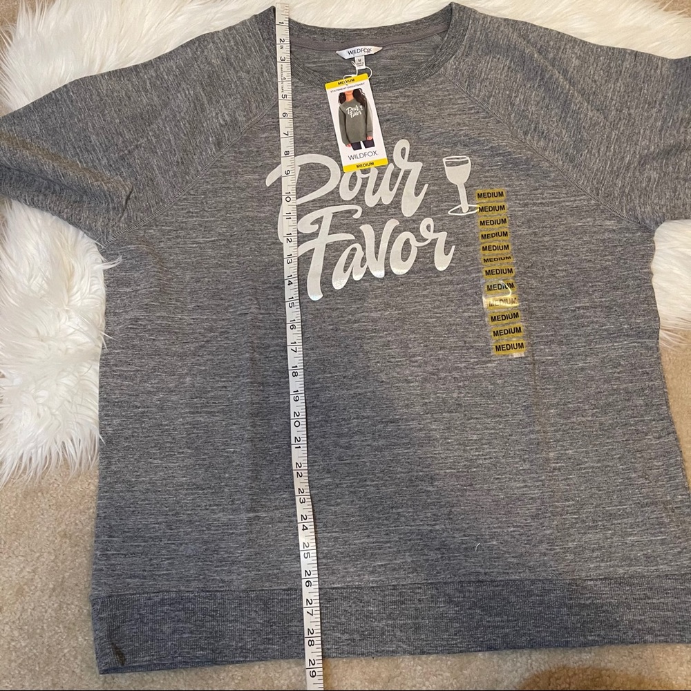 NWT Wildfox Pour Favor Wine Grey Sweatshirt Med Lg - Picture 12 of 13
